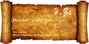 Haider Zsóka névjegykártya